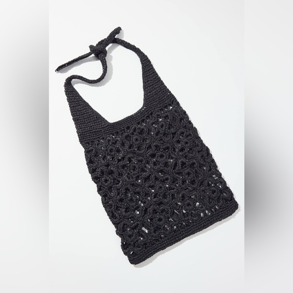 Urban Outfitters UO black raffia hobo woven bag purse farmers market new tags - Picture 2 of 8